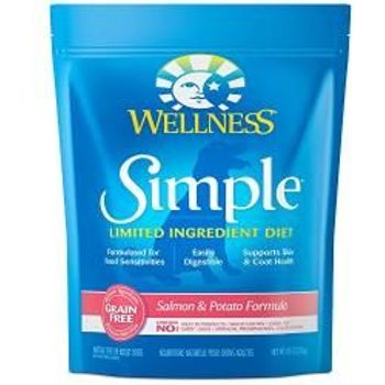 Wellness Simple Natural Grain Dry Limited Ingredient Dog Food Salmon Potato 4.5pound Bag