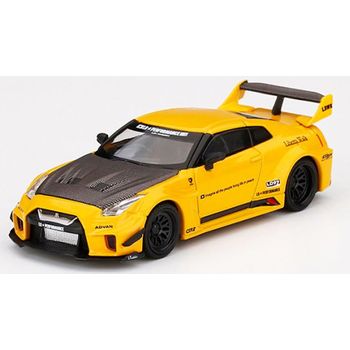 TSM LB-Silhouette WORKS GT Nissan 35GT-RR Version 1 Yellow RHD USA Limited Edition Diecast Car