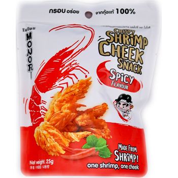 Monori Crispy Shrimp Cheek Snack Spicy Flavour 25g