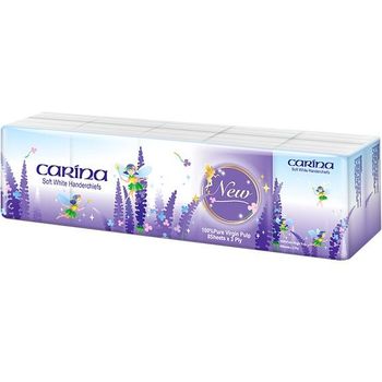 Carina Soft Number White Handkerchiefs 10 Packs 20g