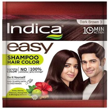 Bundle of 5 packs Indica Easy Hair Colour Dark Brown 25g X5 packs