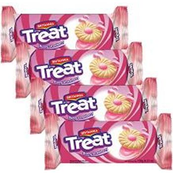 Britannia Treat Buzzy Strawberry Biscuits Sandwich 120g