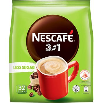 Nescafe 3 In 1 Instant Coffee Original Less Sugar