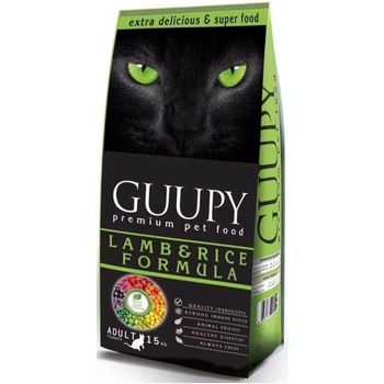 Guupy Adult Cat Food With Lamb Meat And Rice 15kg