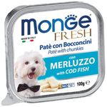 Monge Fresh Cod Fish Pate with Chunkies Tray Dog Food 100g
