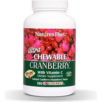 NaturesPlus Ultra Chewable Cranberry Love Berries 400mg 180 Vegetarian Tablets Natural Cranberry Supplement Promotes Urinary Tract Health Non-gmO Gluten 90 Servings