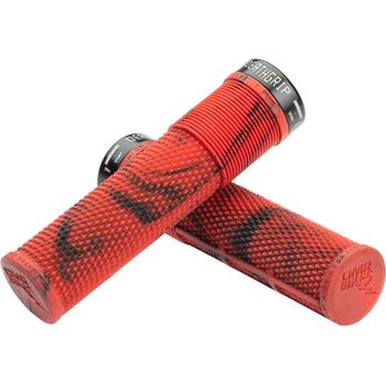 DMR DeathGrip Flangeless Grips Thin Lock-On Marble Red