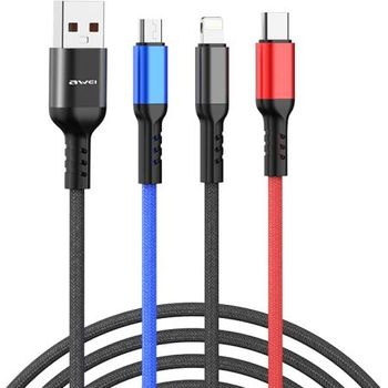 Awei CL 971 Charging  3 in 1 Cable Universal 2.4A Fast Charging Multifunctional