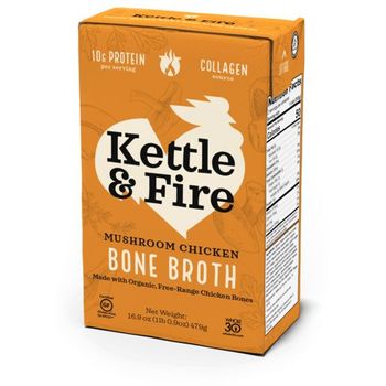 Kettle & Fire - Bone Broth, Mushroom Chicken Broth (16.9oz)