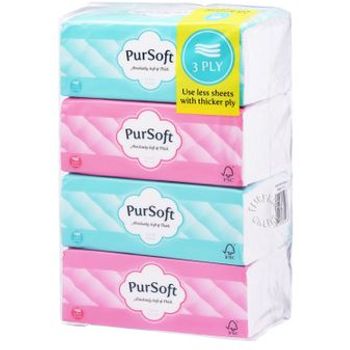 Pursoft Facial Tissue Soft Pack 4 x 120g