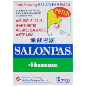 Salonpas Pain Relieving Patch 10 Patches 6.5cn X 4.2cm Muscle Painstrains