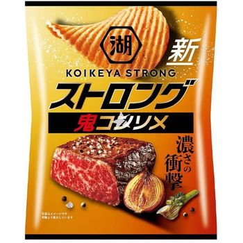 Koikeya Strong Potato Chips Oni Consomme Onion Steak Flavour 55g