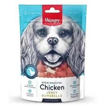 Wanpy Dog Treat Oven Roasted Chicken Jerky Dumbbells 100g