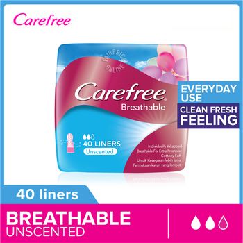 Carefree Breathable Pantiliners Unscented