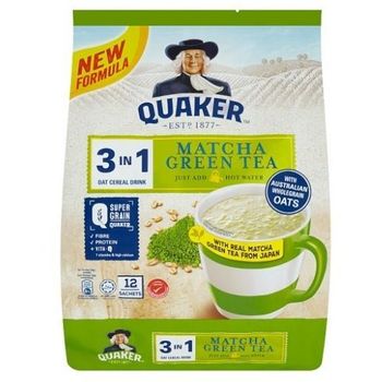 Quaker Matcha Green Tea 3 In1 Oat Cereal Drink 336g