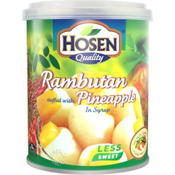 Hosen Fruits In Syrup Rambutan Stuffed With Pineapple 234g