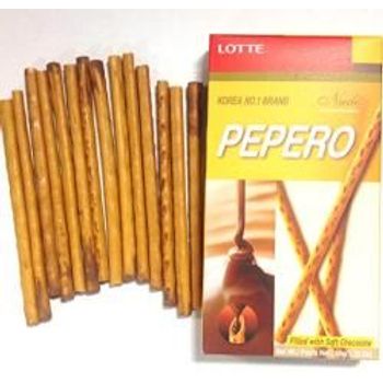 Lotte Pepero Chocolate Biscuit Stick Nude Filled With Chocolate 50g