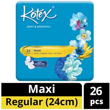 Kotex Soft Smooth Maxi Wing Pads Regular Flow 24cm