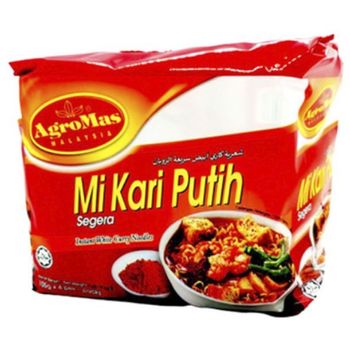 Agromas White Curry Noodles 4pcs 105g / Mi Kari Putih