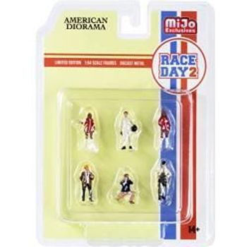 American Diorama Race Day 2 6 piece Diecast Figurine Set for 1/64 Scale Models