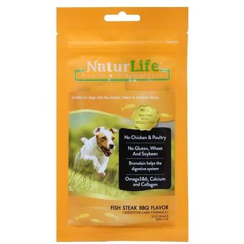 NaturLife Dog Treat Fish Steak BBQ Flavor 65g