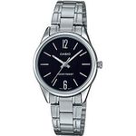 Casio Ltp-v005d-1b Women's Stainless Steel Black Dial 3-hand Analog Dress Watch
