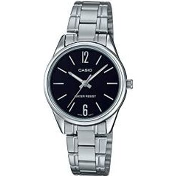 Casio Ltp-v005d-1b Women's Stainless Steel Black Dial 3-hand Analog Dress Watch