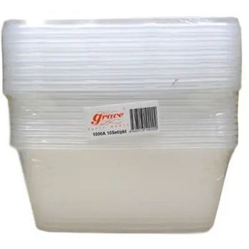 Grace 1000A Rectangle Container with Lid 10S