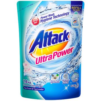 Attack Liquid Detergent Refill Ultra Power Aromatic Floral 1.6kg