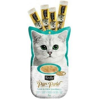 Kit Cat Purr Puree Tuna And Fibre Hairball Cat Treats Sachets 4x15g