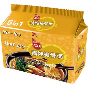 Unif 100 Instant Noodles Artificial Pork Chop Flavor 5 x 105g