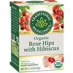 Traditional Medicinals Organic Rose Hips With Hibiscus Herbal Leaf Tea 16 Tea Bags Pack Of 6