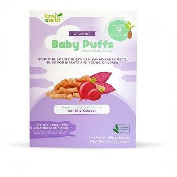 Love Earth Beetroot And Sweet Potato Org Sprouted Brown Rice Puff 40g