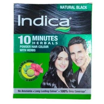 Indica 10 Minutes Powder Hair Colour With Herbs Black 25ml
