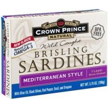 Crown Prince Natural One Layer Brisling Sardines Mediterranean Style 106g