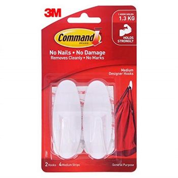 3M Command 17081 Medium Designer Hooks White