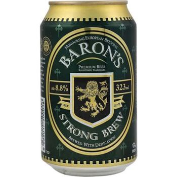Baron's Strong Brew Lager Beer Can 323ml
