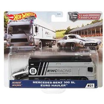 Hot Wheels Premium Car Culture Team Transport H 1 64 Scale Mercedes-benz 300sl Euro Hauler Model Set 21
