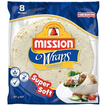 Mission Foods Wraps Original 8 Sachets 360g