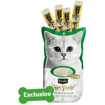 Kit Cat Purr Puree Chicken And Scallop Cat Treats 60g
