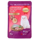 Smart Heart Cat Pouch Sardine With Red Snapper In Jelly 85g