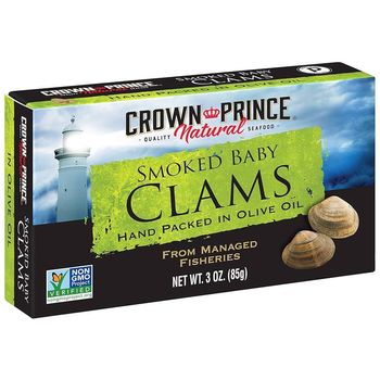 Crown Prince Natural Smoked Baby Clams in Olive Oil 85g