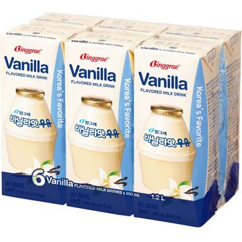 Binggrae Vanilla Flavored Milk 6pcs 200ml
