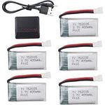 Sea Jump 5pcs 3.7v 400mah Li Battery With 5in1 Charger For Syma Q11 H99w H31 H6c H98 Trc385 Trp51 Trf22 Quadcopter Parts Aircraft Model Drone Battery At96