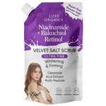 Luxe Organix Niacinamide + Bakuchiol Retinol Velvet Shower Salt Scrub 300g