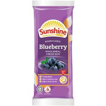 Sunshine Enriched Blueberry Wholemeal Cream Bun 65g