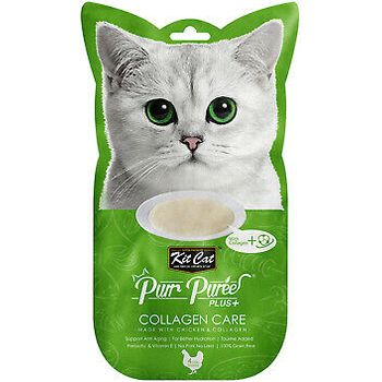 Kit Cat Purr Puree Plus+ Collagen Care Chicken Paste Cat Treats 4 X 15g
