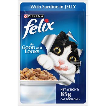 Purina Felix Sardine with Jelly Adult Cat Wet Food 85g