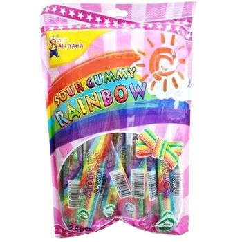 Ali Baba Sour Gummy Rainbow Belts Candy 12g x 24pcs