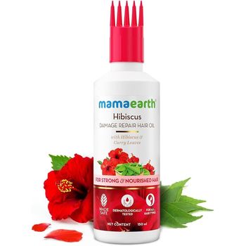 Mamaearth Hibiscus Damage Repair Hair Oil with Hibiscus And Curry Leaves 150ml